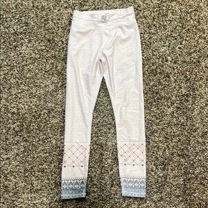 White Fox Chic White and Gray Patterned Leggings
